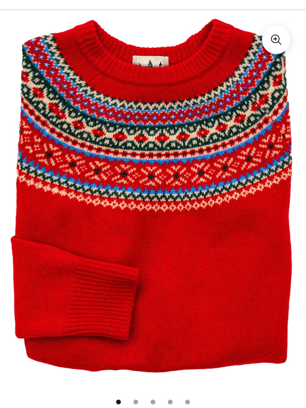 Kiel James Patrick Red Fair Isle Crewneck Sweater